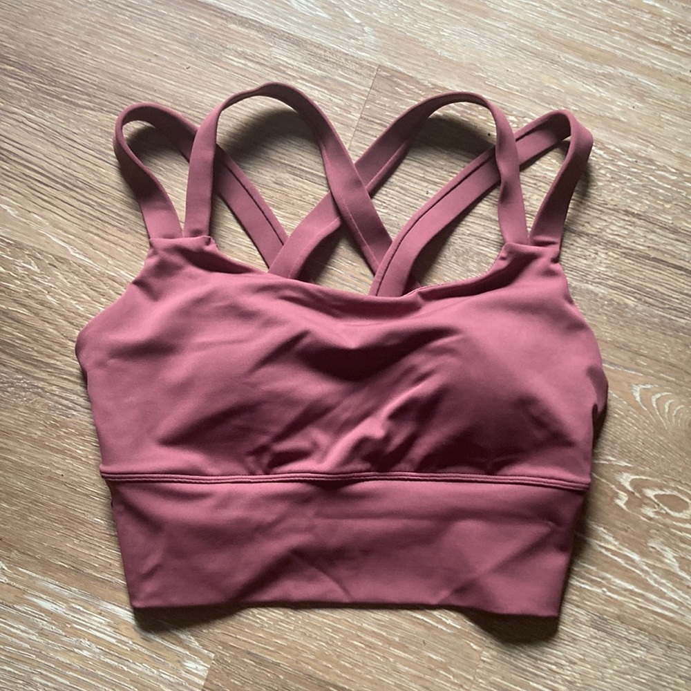 Senita Athletics Pink Strappy Sports Bra